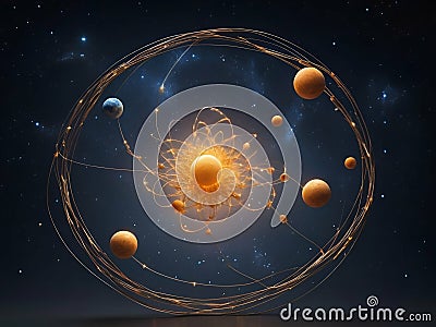 Abstract glowing of Wholewheat in the form of a starry sky or space, consisting of points, lines, and shapes in the form of Stock Photo