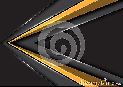 Abstract gold arrow speed direction on gray blank space design modern futuristic background vector Vector Illustration