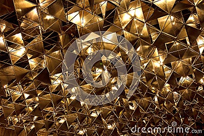 Abstract gold background. 3d rendering black and gold piramid Stock Photo