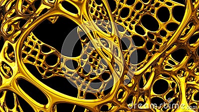 Abstract gold background, golden mesh abstract shapes Cartoon Illustration