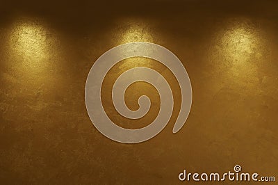 Abstract gold background with three light points Stock Photo