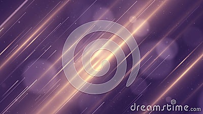 Abstract gold bokeh lines. Beautiful illustration background with particles. Cartoon Illustration