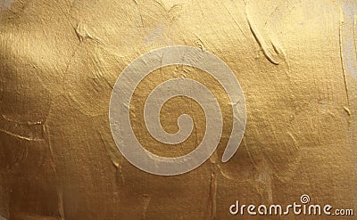 Abstract gold bronze glittering color surface. Paint smear brush stroke stain texture Stock Photo