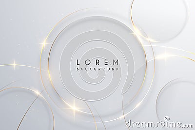 Abstract gold circle lines on white background Stock Photo