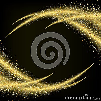 Abstract gold dust glitter star wave background Vector Illustration