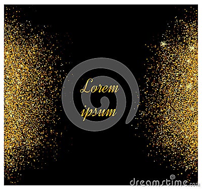 Abstract gold glitter background. Golden sparkles for card Stock Photo
