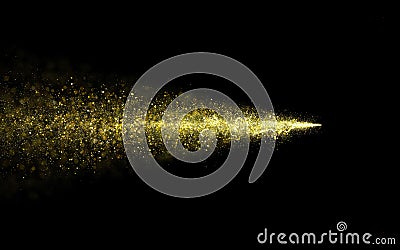 Abstract gold glittering star dust trail of particles. Stock Photo