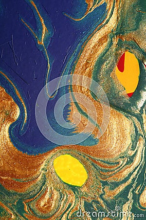 Abstract gold hand painting Stock Photo