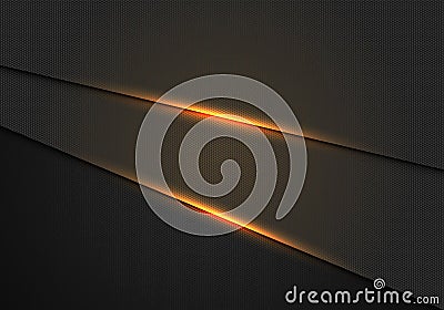 Abstract gold light effect on dark metallic hexagon mesh pattern design modern luxury futuristic background vector Vector Illustration