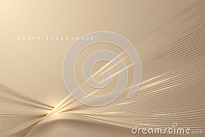 Abstract gold light threads background Cartoon Illustration