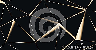 Abstract gold luxury reflects in a triangles pattern background. Vector illustration Vector Illustration