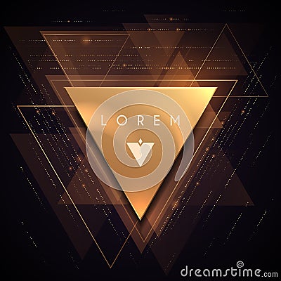 Abstract gold luxury triangle shape background Cartoon Illustration