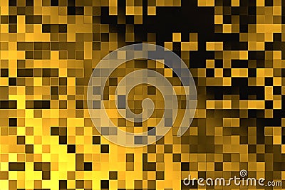 Abstract gold metallic square fabric geometric shape golden Stock Photo