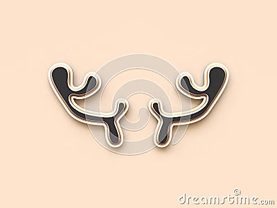 Abstract gold rein deer horn christmas concept 3d rendering Stock Photo