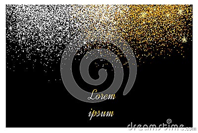 Abstract gold and silver glitter background. Golden sparkles for Stock Photo