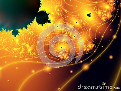 Abstract gold space scene Stock Photo