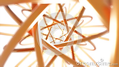 Abstract Gold torus 3D rendering multiple pattern, Network technology concept design Stock Photo