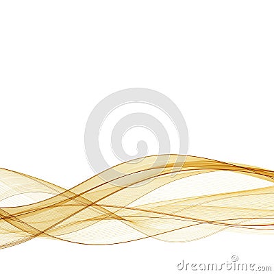 Abstract gold wavy on white background with golden color smooth curves wave lines for luxury background. eps 10 Vector Illustration