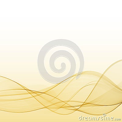 Abstract gold wavy on white background with golden color smooth curves wave lines for luxury background Vector Illustration