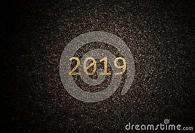 Abstract golden 2019 background Stock Photo