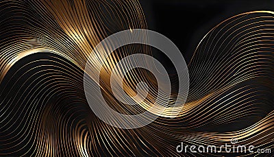 Abstract golden contour lines template, artistic cover design, colorful luxury backgrounds Cartoon Illustration