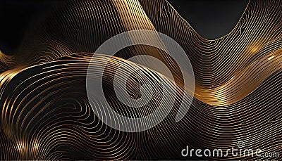 Abstract golden contour lines template, artistic cover design, colorful luxury backgrounds Cartoon Illustration