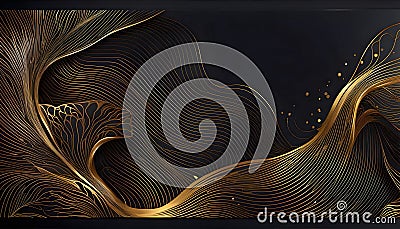 Abstract golden contour lines template, artistic cover design, colorful luxury backgrounds Cartoon Illustration