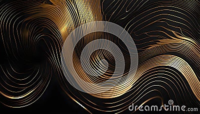 Abstract golden contour lines template, artistic cover design, colorful luxury backgrounds Cartoon Illustration