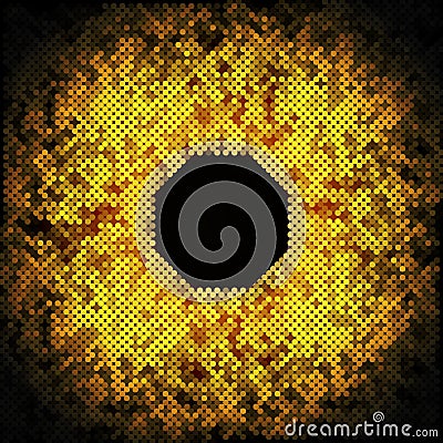 Abstract golden dots on black background vector Vector Illustration