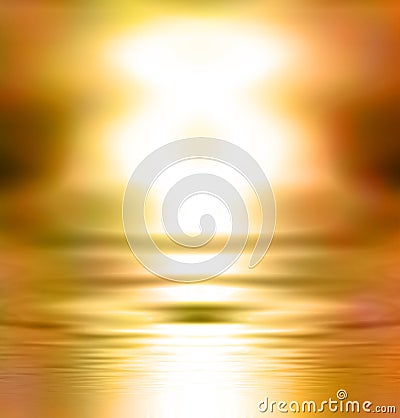 Abstract golden glowing sunset Stock Photo