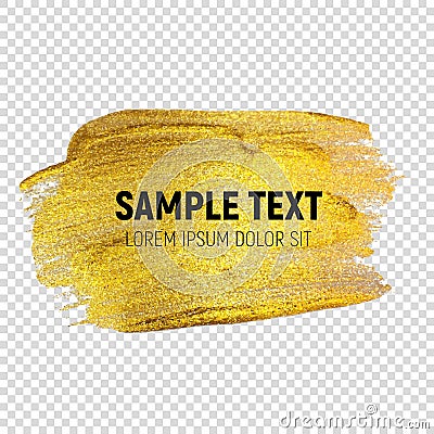 Abstract Golden Paint Textured Art Illustration. Vector Illustra Vector Illustration