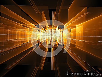 Abstract portal with glass walls - digitally generated image Stock Photo