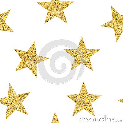 Abstract Golden Star Seamless Pattern Background Vector Illustration Vector Illustration