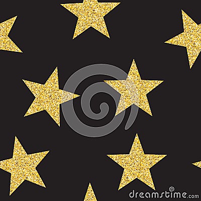 Abstract Golden Star Seamless Pattern Background Vector Illustration Vector Illustration