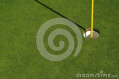 Abstract of Golf Green & Pin Stock Photo