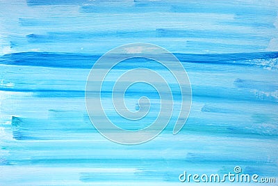 Abstract gouache background. Color blue lines. Streaks made by paint. Cartoon Illustration