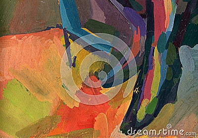 Abstract gouache painting background. paint on canvas texture. Hand drawn oil painting.Color texture. Stock Photo