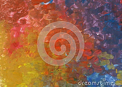 Abstract gouache texture. Red, yellow, blue and green paint back Stock Photo