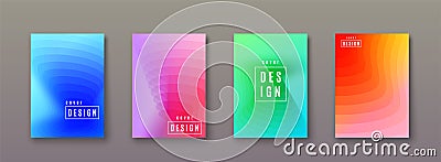 Abstract gradient background with geometric color shapes. Minimal cool covers design Vector Illustration