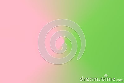 Abstract gradient blurred duotone light lettuce green pink background. Radial concentric pattern. Pastel Colors Stock Photo