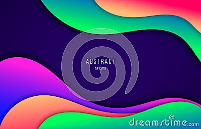 Abstract gradient colors design of fluid template style artwork. Movement style of wavy pattern background. Vector Illustration