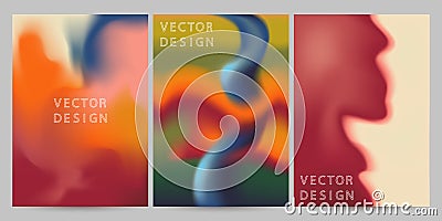 Abstract gradient fluid shapes backgrounds set. Vector liquid colors. Vector Illustration