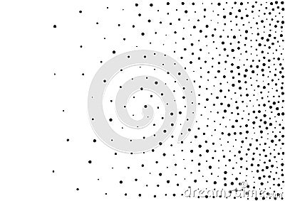 Abstract gradient halftone random dots background. A4 size, vector illustration, backdrop using halftone dot pattern. Vector Illustration