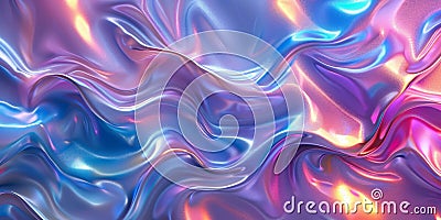 Abstract gradient holographic melty metallics background Stock Photo