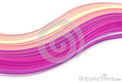Abstract gradient rainbow color wave curl strip paper background Stock Photo