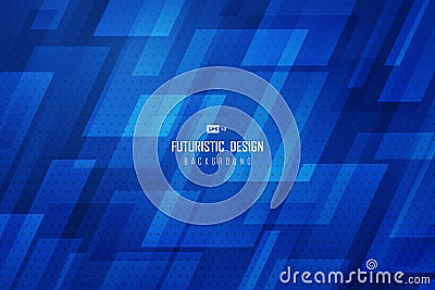 Abstract gradient technology blue sheet overlap pattern design with halftone decorative background. illustration vector eps10 Vector Illustration