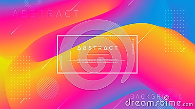 Abstract gradient wave background with a combination of orange, pink, blue and purple. Dynamic background color flow. Eps10 vector Vector Illustration