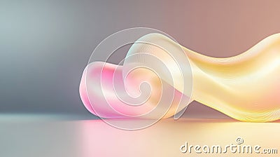 Abstract gradient wave form with smooth color transition on neutral background Stock Photo