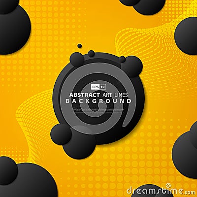 Abstract gradient yellow tech line modern design cover. illustration vector eps10 Vector Illustration