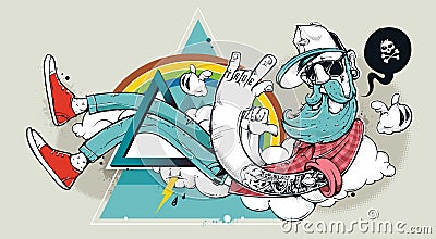 Abstract graffiti hipster Vector Illustration